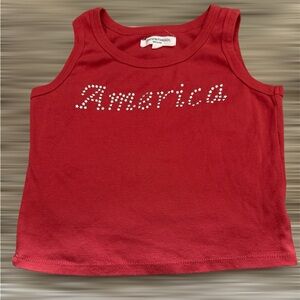 Grayson Threads Vibrant Red Americana Tank fitted size S